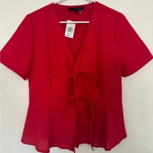 Peplum tie shirt